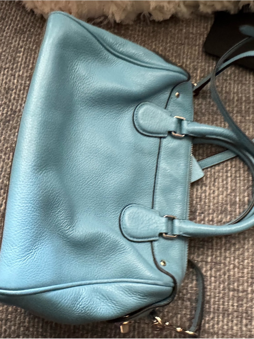 Coach Prairie Pebbled Leather Satchel Crossbody Bag Blue F36677 - Picture 11 of 12